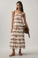 Saylor Petite Ayame Flutter-Sleeve Tiered Maxi Dress