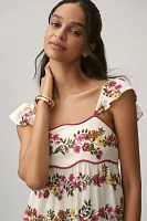 Saylor Petite Ayame Flutter-Sleeve Tiered Maxi Dress