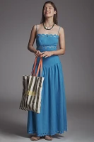 Saylor Florence Basque-Waist Eyelet Dress