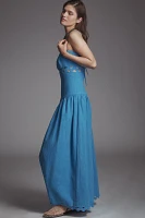 Saylor Florence Basque-Waist Eyelet Dress