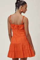 Saylor Carie Sleeveless Ruffled Square-Neck Tiered Mini Dress