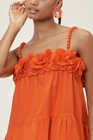 Saylor Carie Sleeveless Ruffled Square-Neck Tiered Mini Dress