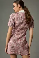 Endless Rose Short-Sleeve Collared Multi-Tweed Dress