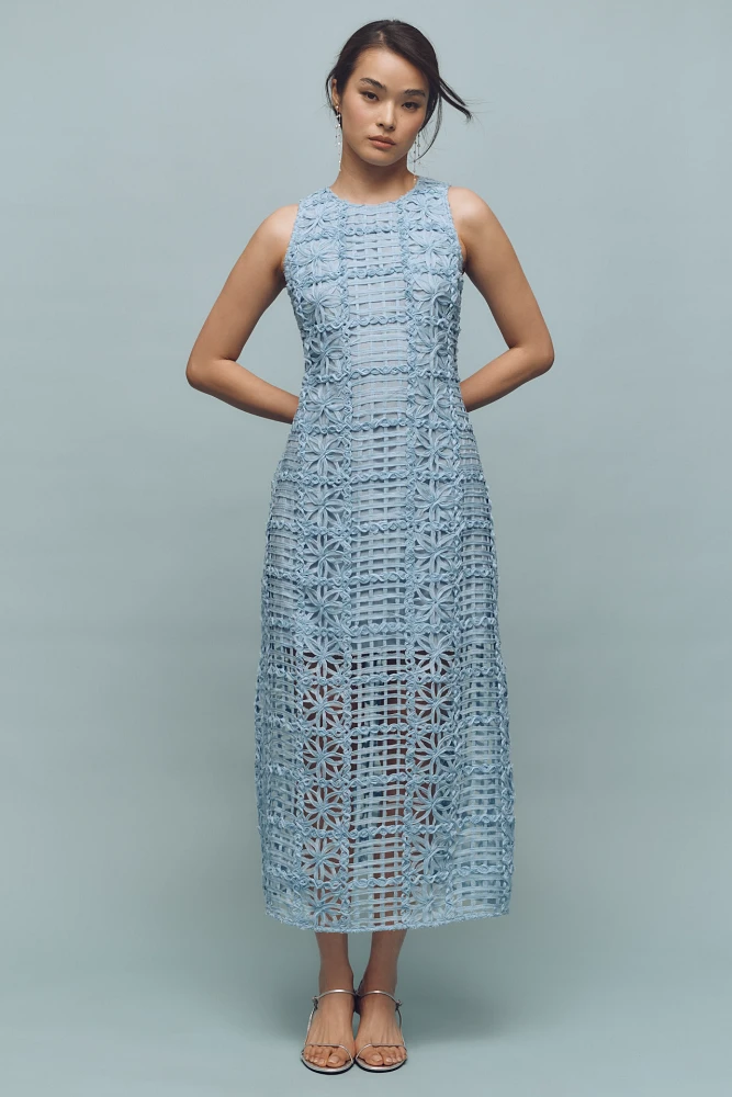 Endless Rose Sleeveless Textured Midi Dress
