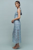 Endless Rose Sleeveless Textured Midi Dress