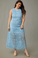 Endless Rose Sleeveless Textured Midi Dress