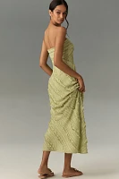 Endless Rose Strapless Textured Column Midi Dress