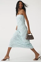 Endless Rose Strapless Textured Column Midi Dress