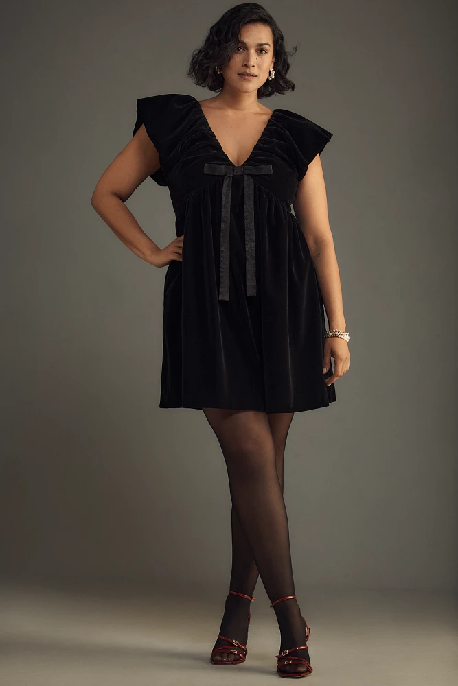Endless Rose Velvet Bow Mini Dress