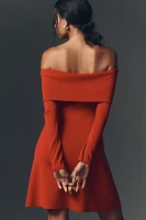 Endless Rose Off-The-Shoulder Knit Mini Dress