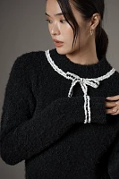 Endless Rose Long-Sleeve Bow Slim Sweater Mini Dress