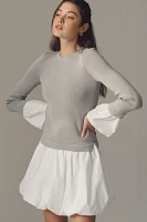 Endless Rose Long-Sleeve Twofer Bubble Mini Dress