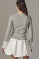 Endless Rose Long-Sleeve Twofer Bubble Mini Dress