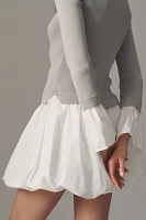 Endless Rose Long-Sleeve Twofer Bubble Mini Dress
