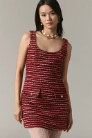 Endless Rose Scoop-Neck Tweed Mini Dress