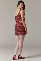 Endless Rose Scoop-Neck Tweed Mini Dress