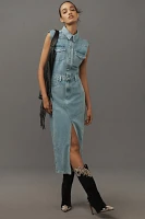 Grey Lab Sleeveless Denim Midi Dress