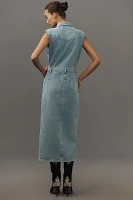 Grey Lab Sleeveless Denim Midi Dress