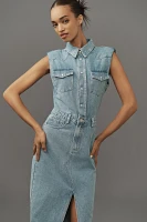 Grey Lab Sleeveless Denim Midi Dress