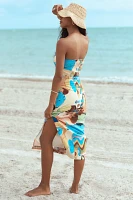 Endless Rose Strapless Printed Slim Midi Dress