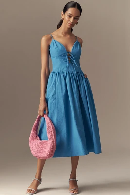 Endless Rose Sleeveless Tie-Front Midi Dress