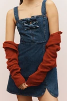 Endless Rose Square-Neck Bow Denim Mini Dress