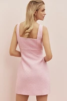 Endless Rose Sleeveless Square-Neck Tweed Mini Dress