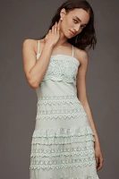 Endless Rose Linen Blend Sleeveless Square-Neck A-Line Midi Dress
