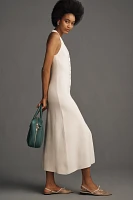 Endless Rose Sleeveless Halter Button-Front Midi Dress