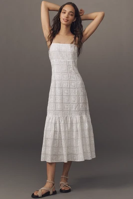 Endless Rose Embroidered Patchwork Midi Dress