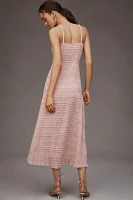 Endless Rose Sleeveless Square-Neck Shirred Midi Dress