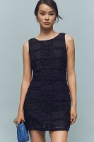 Endless Rose Sleeveless Crew-Neck Textured Mini Dress