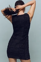 Endless Rose Sleeveless Crew-Neck Textured Mini Dress