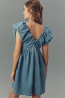 Endless Rose Sleeveless V-Neck Denim Babydoll Mini Dress