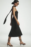 Endless Rose Strapless Scarf Column Midi Dress