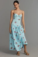 S/W/F Sleeveless Sweetheart Drop-Waist Maxi Dress