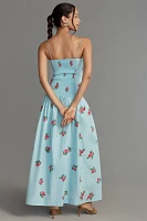 S/W/F Sleeveless Sweetheart Drop-Waist Maxi Dress