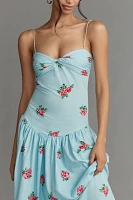 S/W/F Sleeveless Sweetheart Drop-Waist Maxi Dress