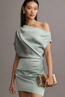 MISHA Off-The-Shoulder Slim Ruched Mini Dress
