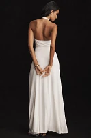 MISHA Jennifer Plunge Halter Maxi Dress