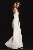MISHA Jennifer Plunge Halter Maxi Dress