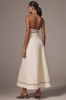 Shona Joy Billie Linen Blend Halter A-Line Midi Dress