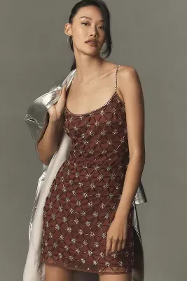 Mac Duggal Sequin & Mesh-Layered Mini Dress