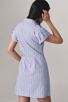 Mave Button-Front Wrap Mini Shirt Dress