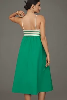 By Anthropologie Square-Neck A-Line Midi Dress