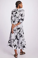 Maeve Puff-Sleeved Midi Dress