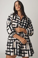 The Bettina Tiered Mini Shirt Dress by Maeve