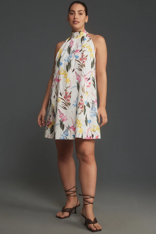 Maeve The Lucey Halter Poplin Mini Dress by Maeve | The Summit
