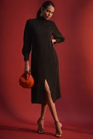 Maeve Long-Sleeve Mock-Neck Midi Dress