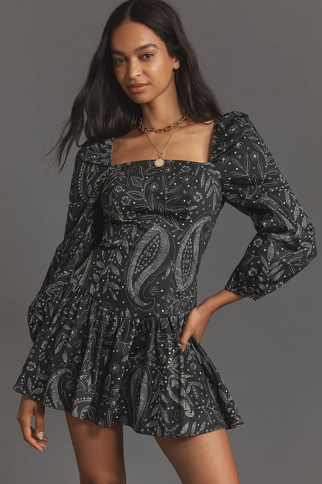 green emerald velvet dress Sage & Ivory Stripe Long Sleeve Drop Waist Mini Dress – Pharm Favorites by  Economy Pharmacy main image 0